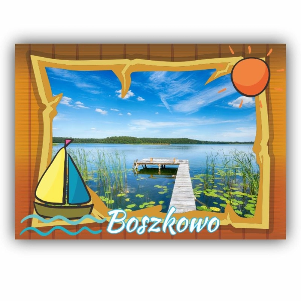 magnes drewniany, magnes z gór, magnes ramka, magnes z widoczkiem, magnes znad jeziora, magnes Muszyna