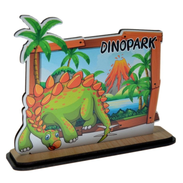 dinozaur z widoczkiem z grafiką wulkanu