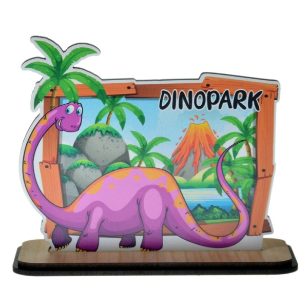 dinozaur z widoczkiem z grafiką wulkanu