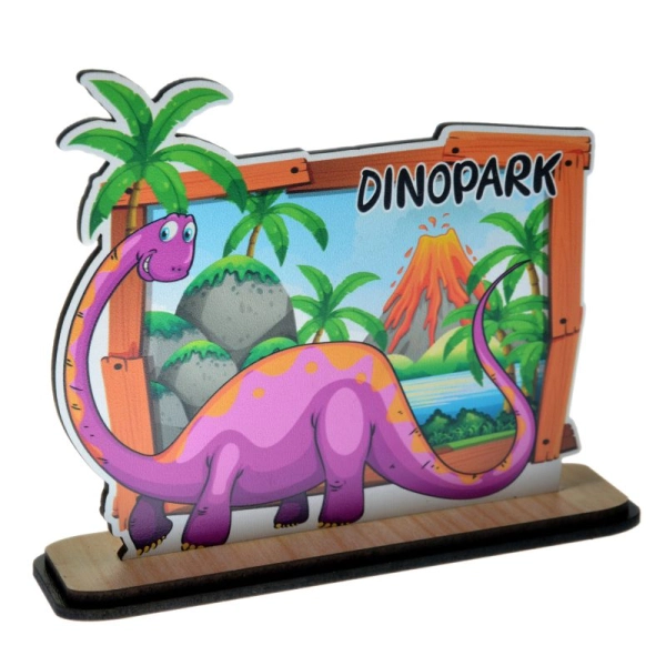 dinozaur z widoczkiem z grafiką wulkanu