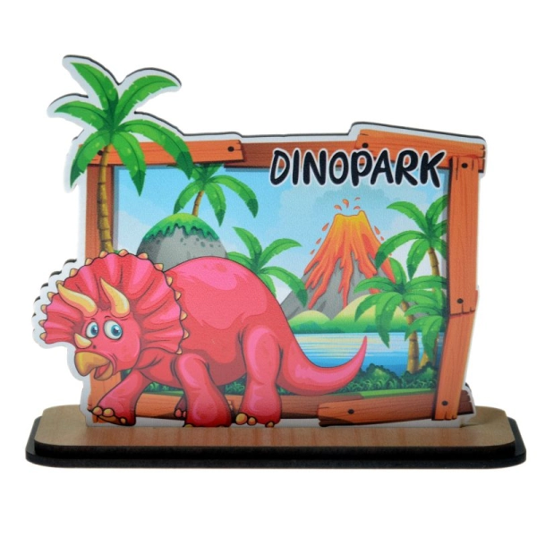 dinozaur z widoczkiem z grafiką wulkanu