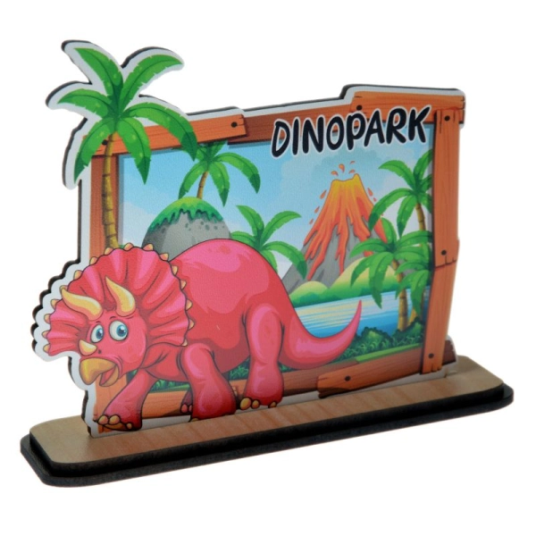 dinozaur z widoczkiem z grafiką wulkanu