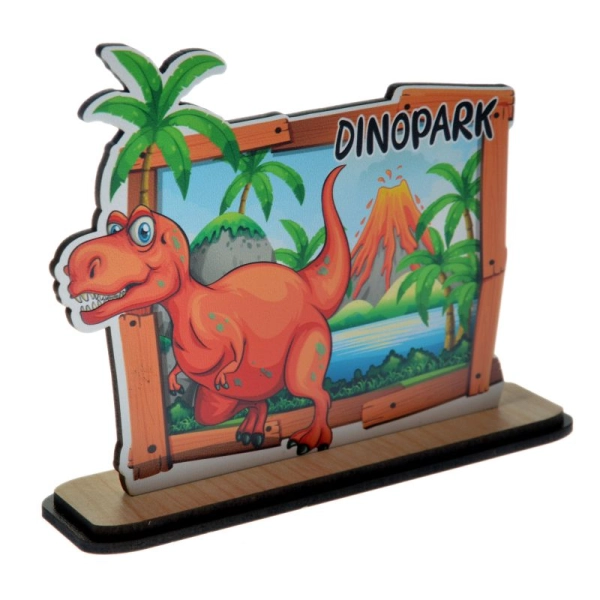 dinozaur z widoczkiem z grafiką wulkanu