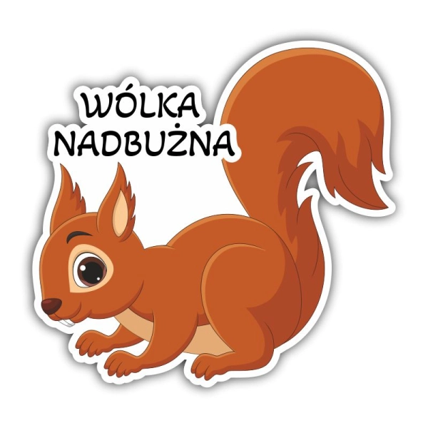 Magnes Wiewiórka z nazwą miejscowości