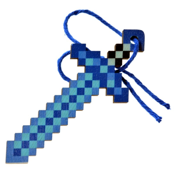 Drewniany brelok MIECZ MINECRAFT 12cm DIAMENT