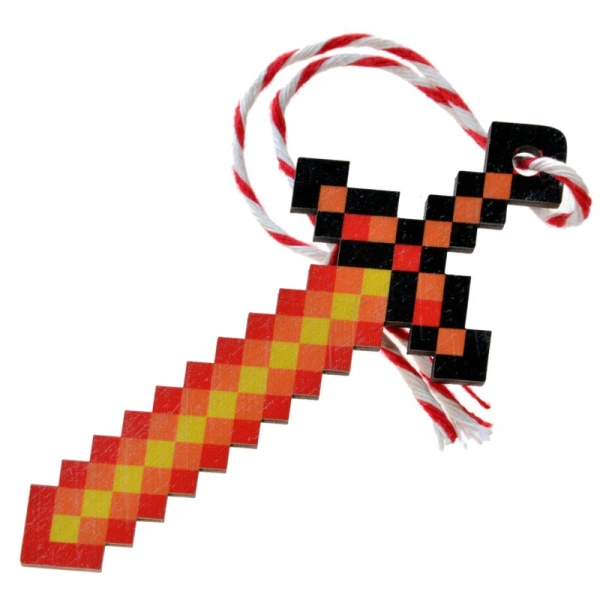 Drewniany brelok MINECRAFT 12cm OGNISTY