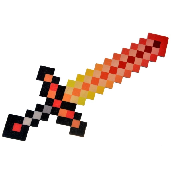 miecz minecraft ognisty, drewniany miecz z minecrafta, drewniane militaria