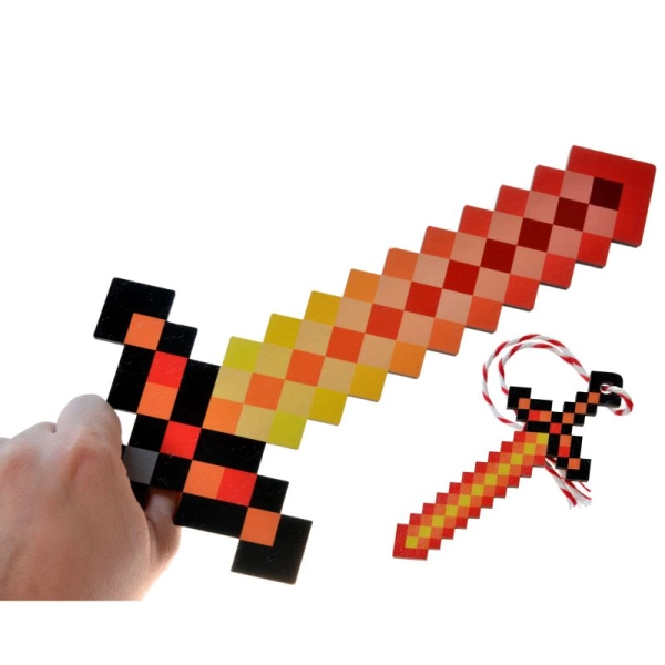 ZESTAW miecz + brelok MINECRAFT OGNISTY