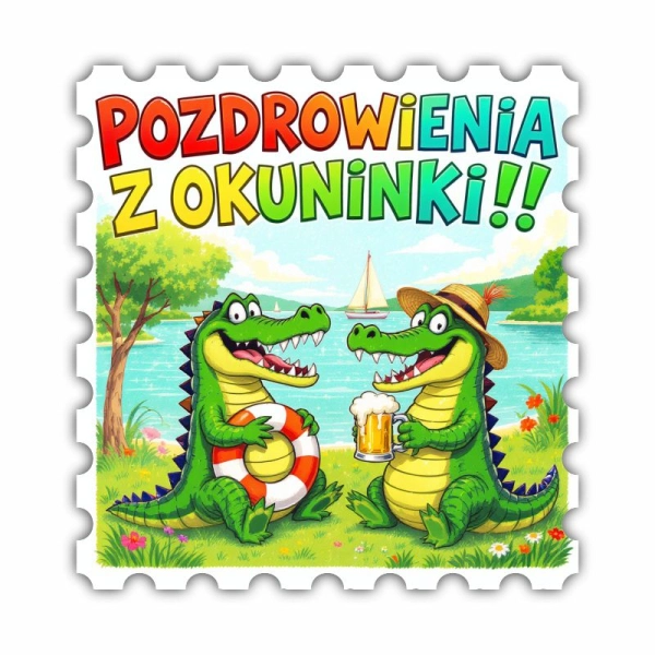 Drewniany magnes Pocztówka Kolor N8