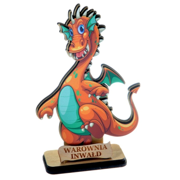 drewniany smok na podstawce