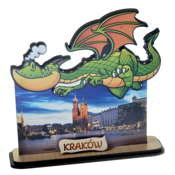 lecący smok z widoczkiem Krakowa