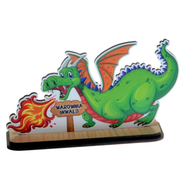 zielony smok na podstawce