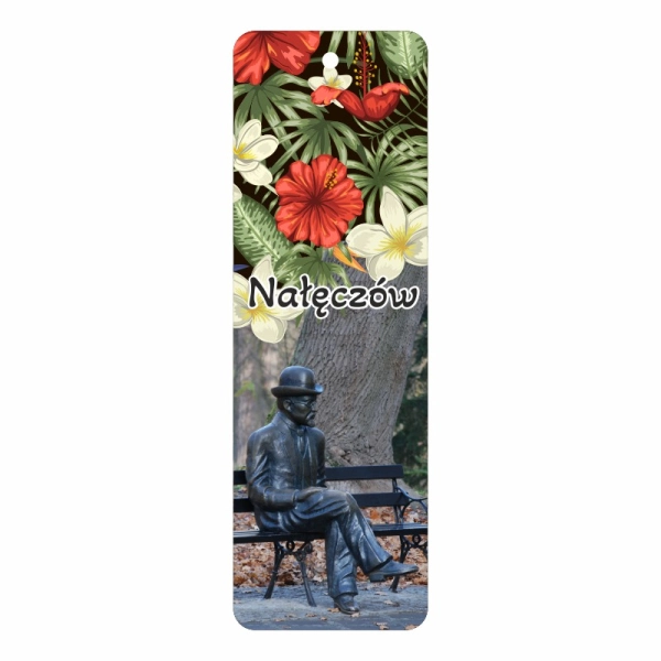 Drewniana zakładka do książki KWIATOWA z widoczkiem