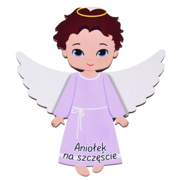 Aniołek chłopiec lawendowy - magnes