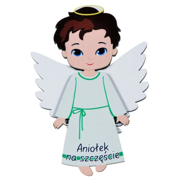 Aniołek chłopiec jasno zielony - magnes