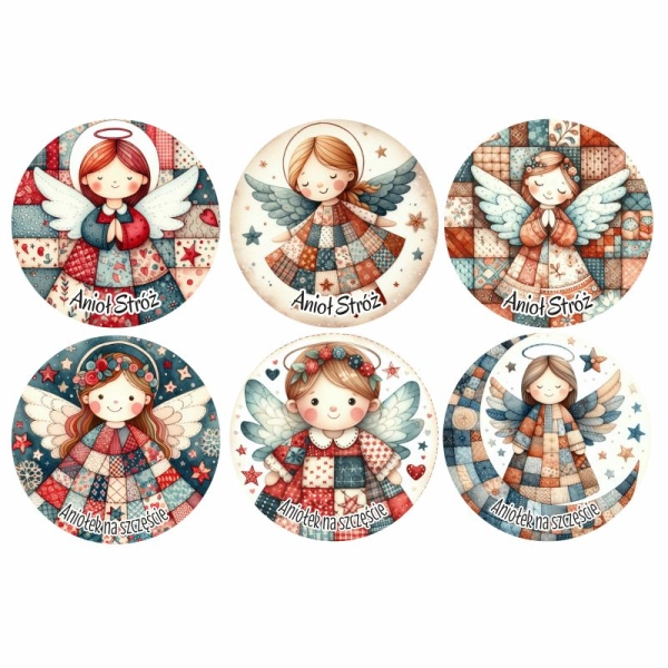 Magnes z Aniołkami KOŁO MIX - 6 wzorów