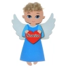 Drewniany magnes aniołek N2 - Niebieski