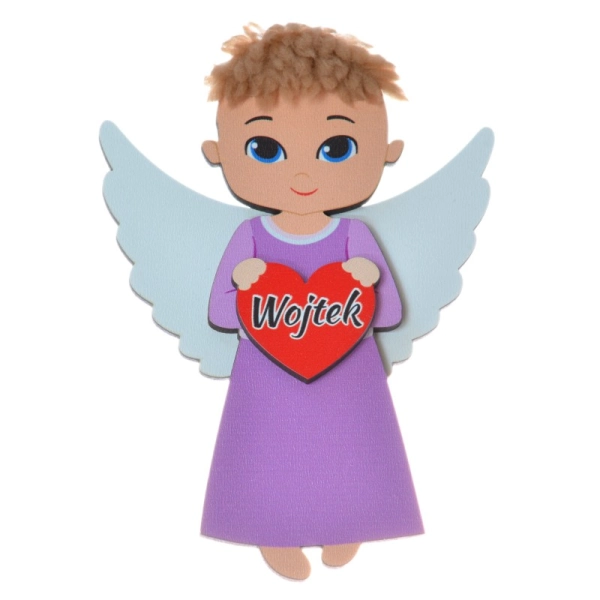 Drewniany magnes aniołek - MIX KOLORÓW CHŁOPAKI N2