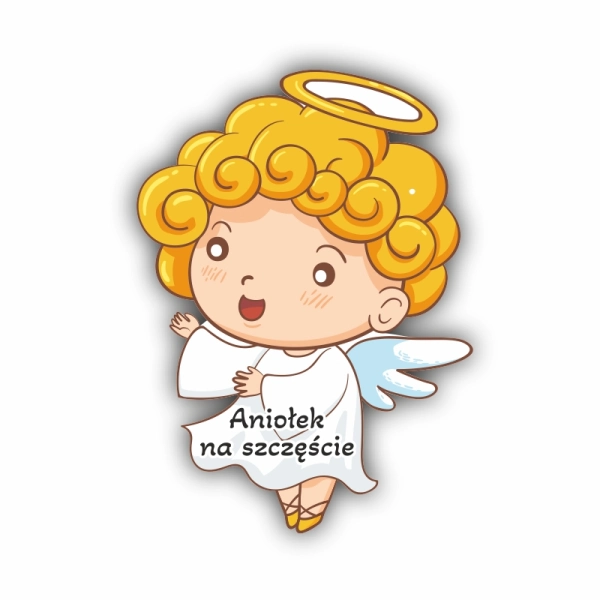 drewniany magnes aniołek