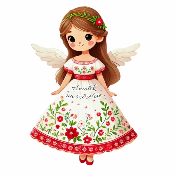 Drewniany magnes anioł N11