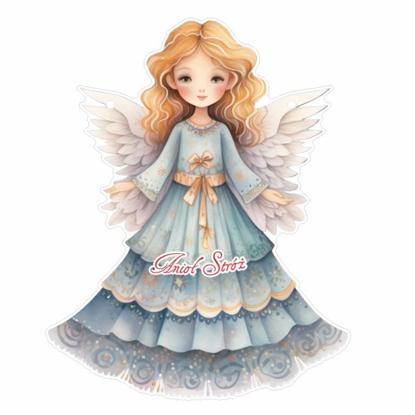 Drewniany anioł N1 + sznurek jutowy