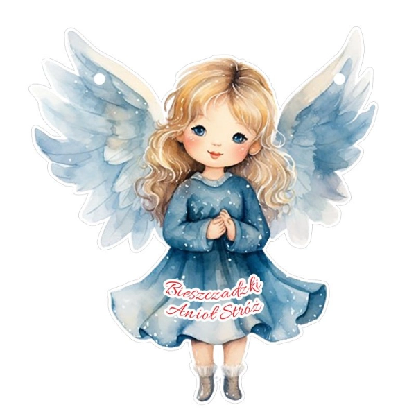 Drewniany magnes anioł N4