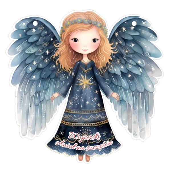 Drewniany magnes anioł N5