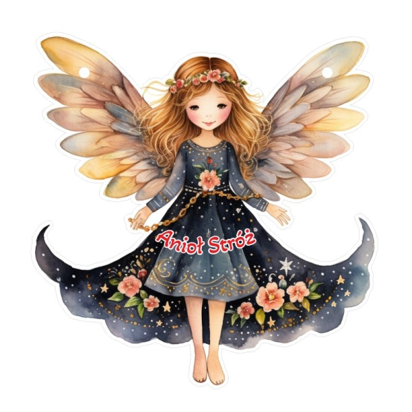 Drewniany magnes anioł N6