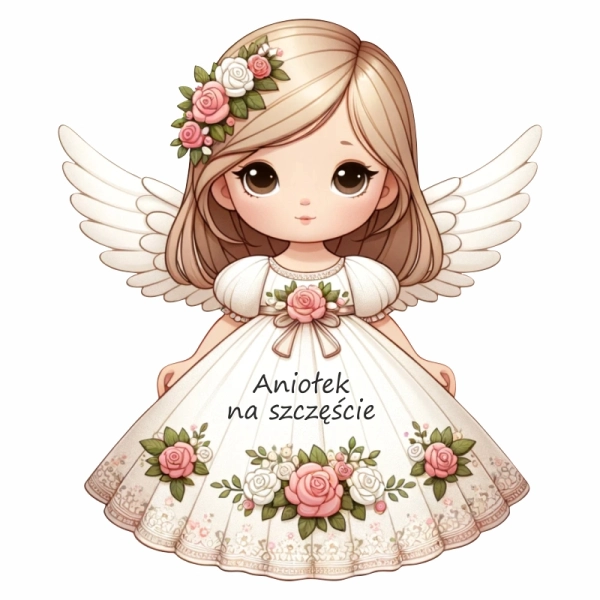 Drewniany magnes aniołek N9