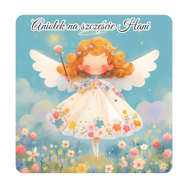 Magnes kwadrat z Aniołkami N4 MIX