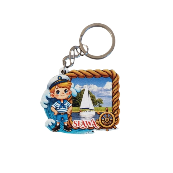 Drewniany brelok Marynarz z widokiem N2