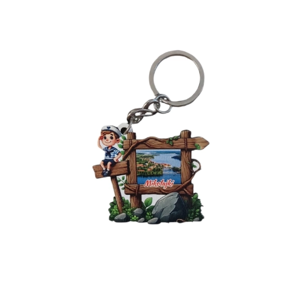 Drewniany brelok marynarz z ramką