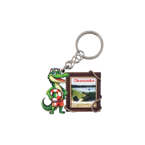 Drewniany brelok Krokodyl ratownik N4
