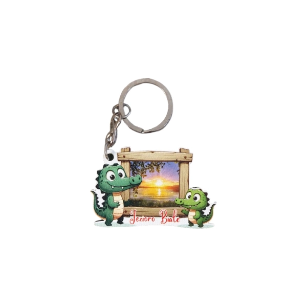 Drewniany brelok dwa krokodyle