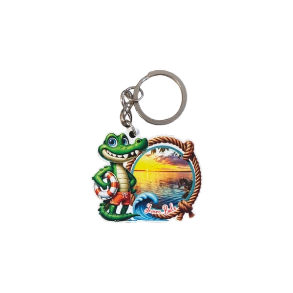 Drewniany brelok Krokodyl ratownik N5