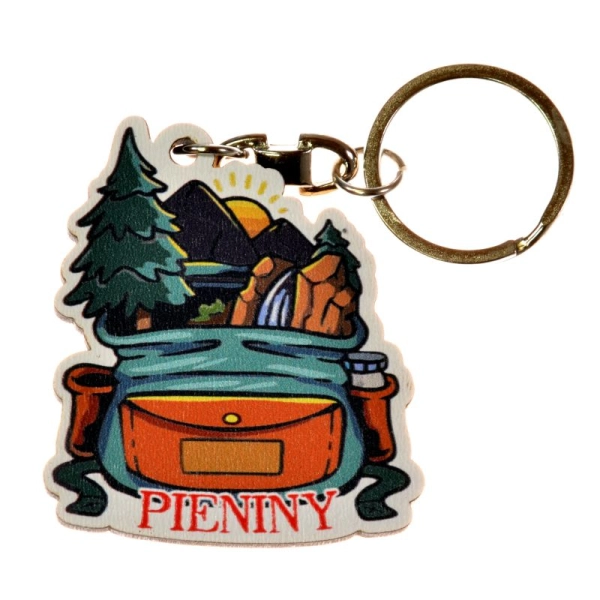 Breloczek w kształcie kształcie plecaka pełnego przygód