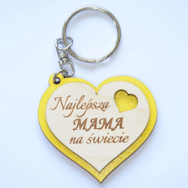 Breloczek do kluczy, SERCE DLA MAMY, Breloczek do kluczy w kształcie serca, serce z grawerem