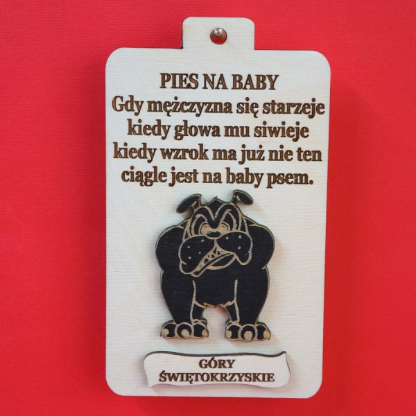 Pamiątka drewniana deska zawieszka pies