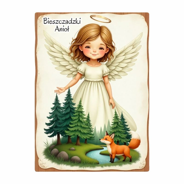 Magnes kora prostokątna z aniołem - lis N2