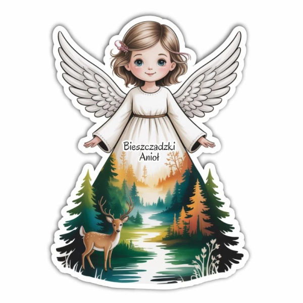 Kolorowy magnes z aniołem i jeleniem