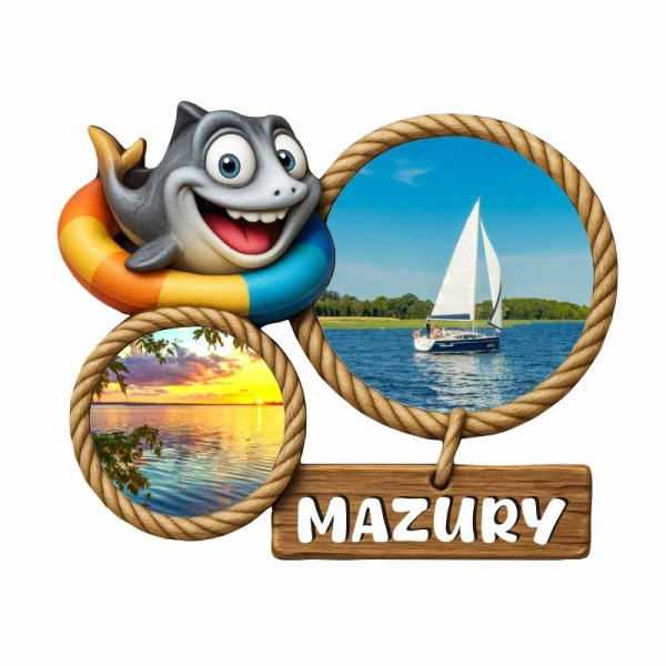 Drewniany magnes wesoła rybka