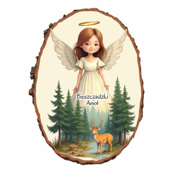 Magnes kora owalna z aniołem - jeleń