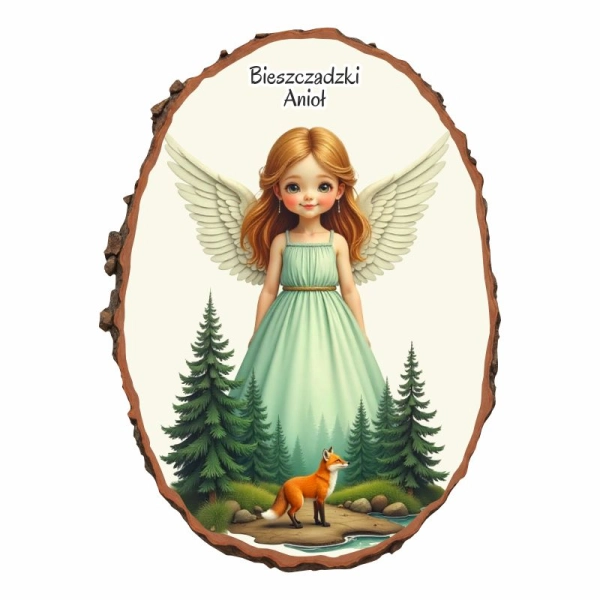 Magnes kora owalna z aniołem - lis