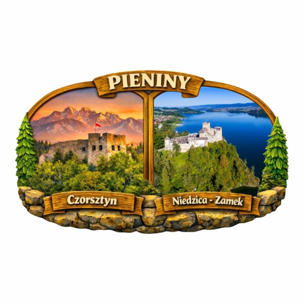 Drewniany magnes podwójny mix