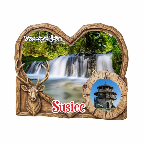 Drewniany magnes drzewny z jeleniem