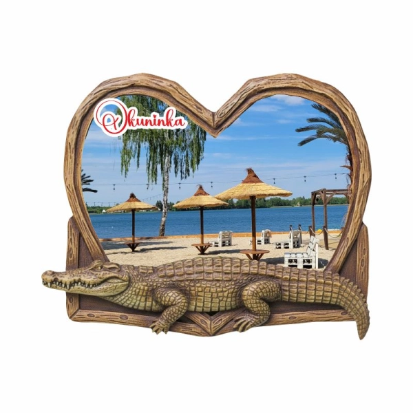 Drewniany magnes drzewny z krokodylem