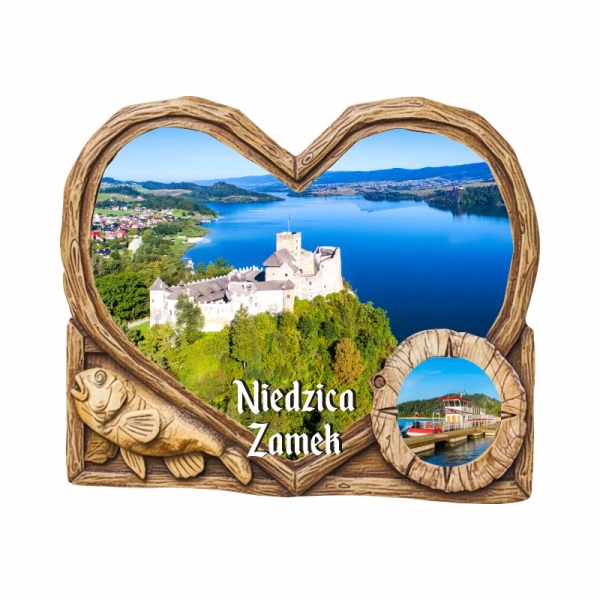 Drewniany magnes drzewny z rybą