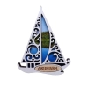 Drewniany magnes Żaglówka Ażur N2
