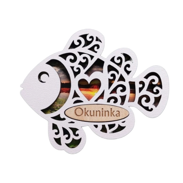 Drewniany magnes Ryba Ażur N1