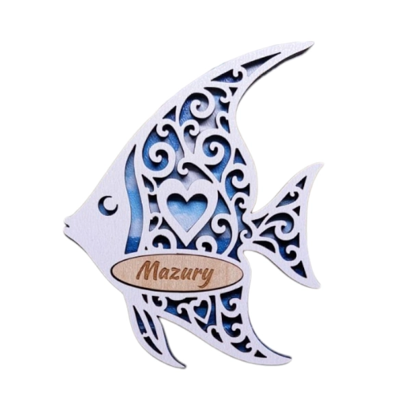 Drewniany magnes Ryba Ażur N2